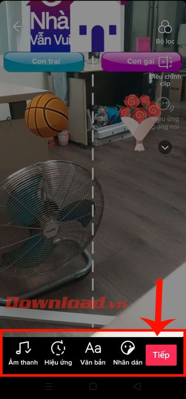 Chèn thêm âm thanh, hiệu ứng, nhãn dán