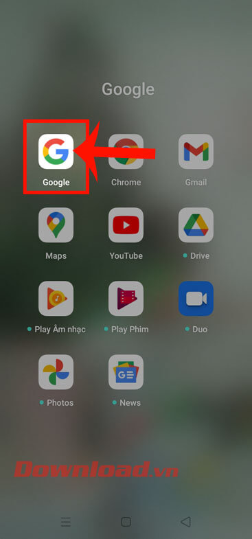 Mở ứng dụng Google