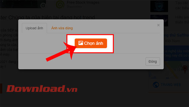 Ấn vào nút Chọn ảnh 