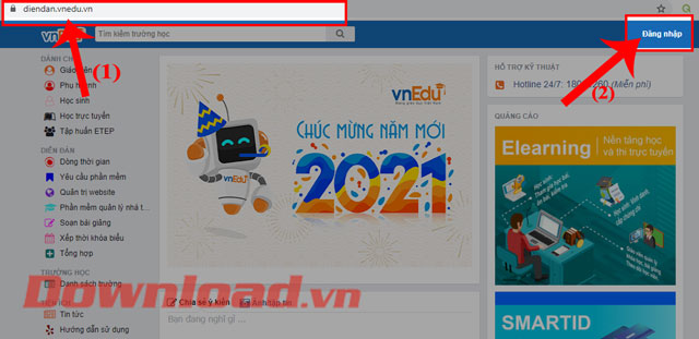 <p><strong>Bước 2:</strong> Tại giao diện chính của trang web, click chuột vào nút <strong>Đăng nhập</strong>