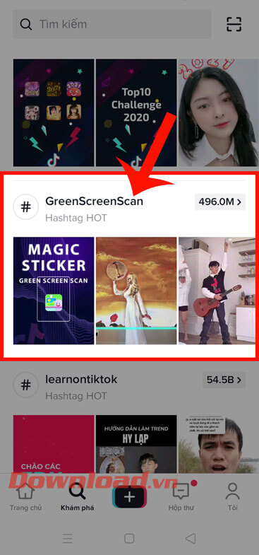 Ấn vào hiệu ứng #GreenScreenScan