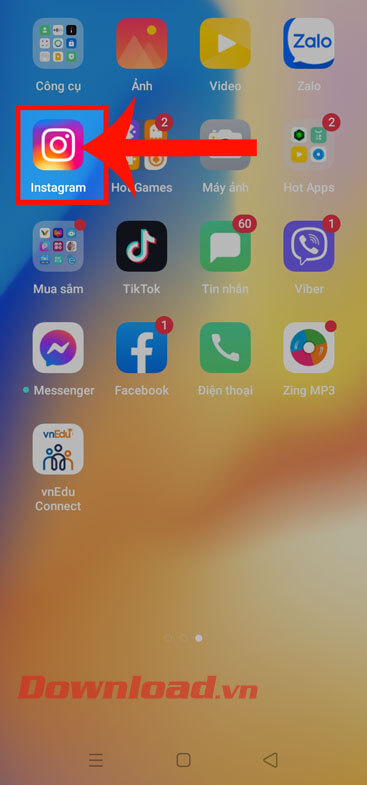 Mở ứng dụng Instagram