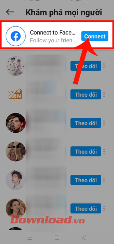 Chạm vào nút Connect