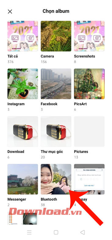 Chọn ảnh trong điện thoại 