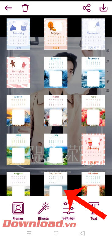 Chọn khung ảnh lịch 2021