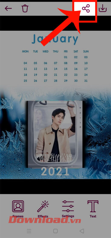 Nhấn vào mục biểu tượng Chia sẻ