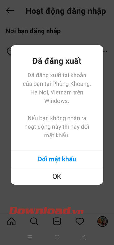 Đã đăng xuất từ xa