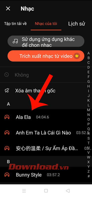 Chọn đoạn nhạc