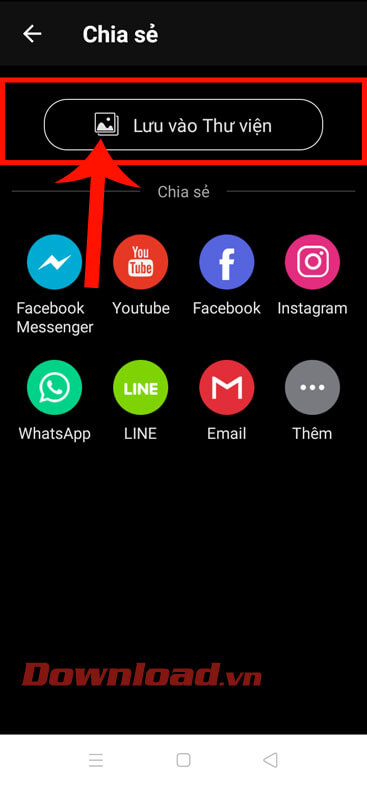 Nhấn nút Lưu vào thư viện