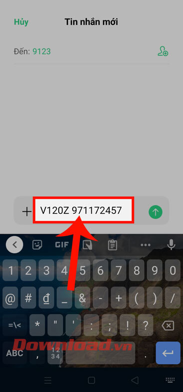 Soạn tin nhắn đăng ký gói V120Z