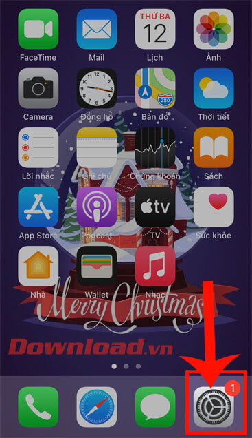 Nhấn vào mục Cài đặt