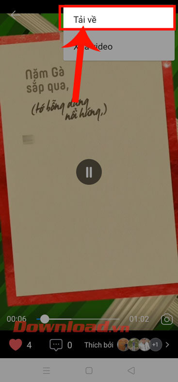 Nhấn nút Tải về 