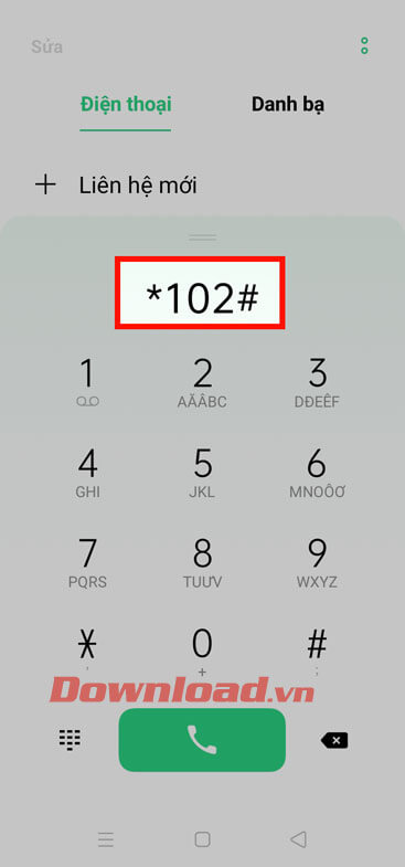 Gọi kiểm tra dung lượng