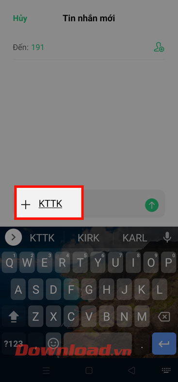 Nhắn tin kiểm tra dung lượng