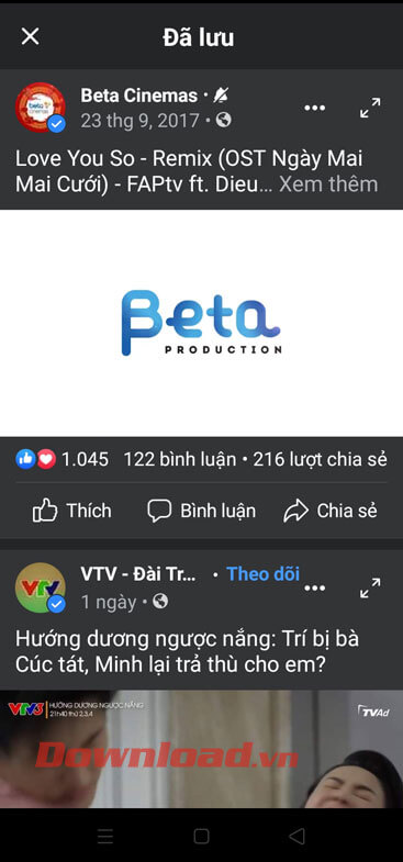 Xem video đã lưu