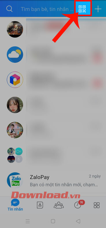 Nhấn vào mục Quét mã QR