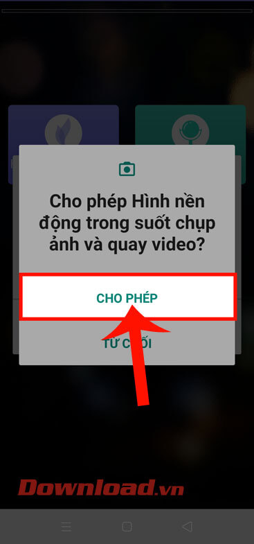 Ấn nút Cho phép