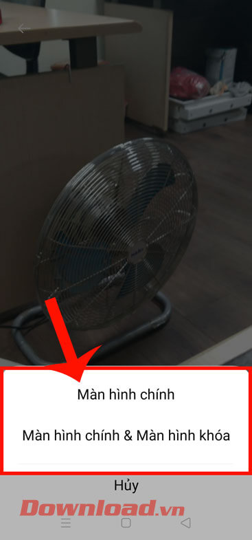 Đặt làm màn hình chính hoặc màn hình khóa