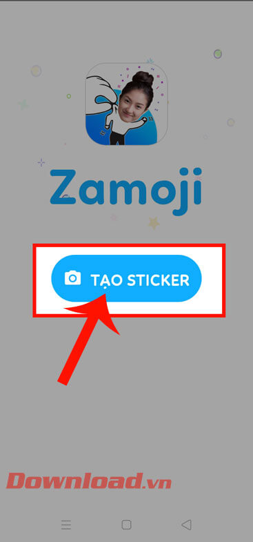 Ấn nút Tạo sticker