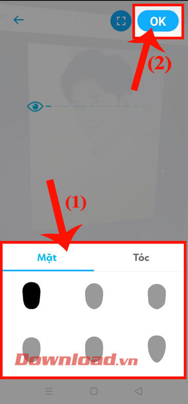 Điều chỉnh lại khuôn mặt và kiểu tóc