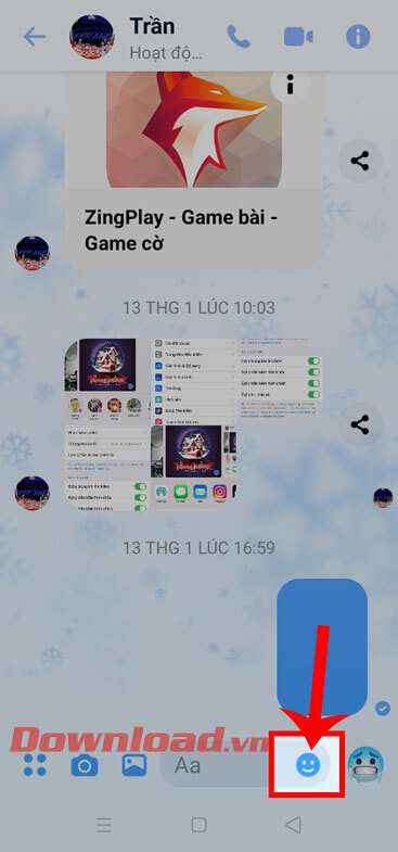 Nhấn vào biểu tượng cảm xúc