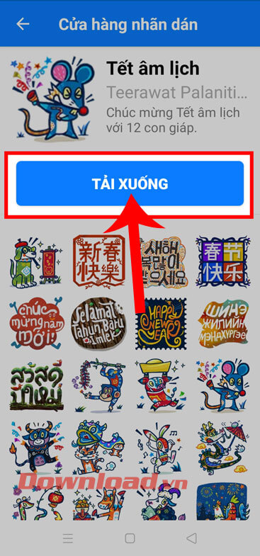 Chạm vào nút Tải xuống