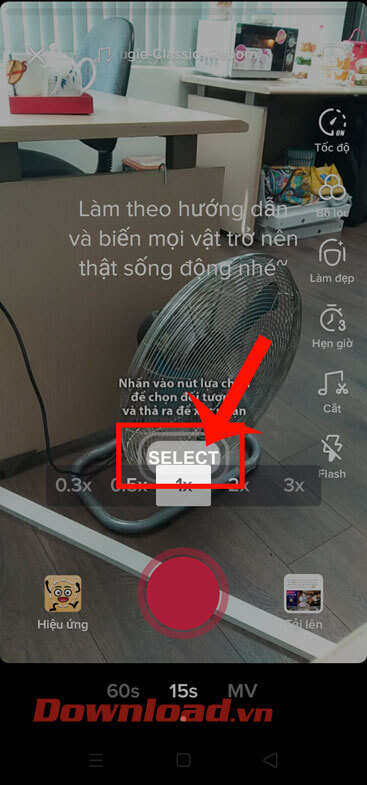 Ấn vào nút Select