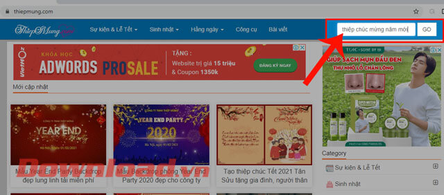 Nhập từ khóa "Thiệp chúc mừng năm mới"