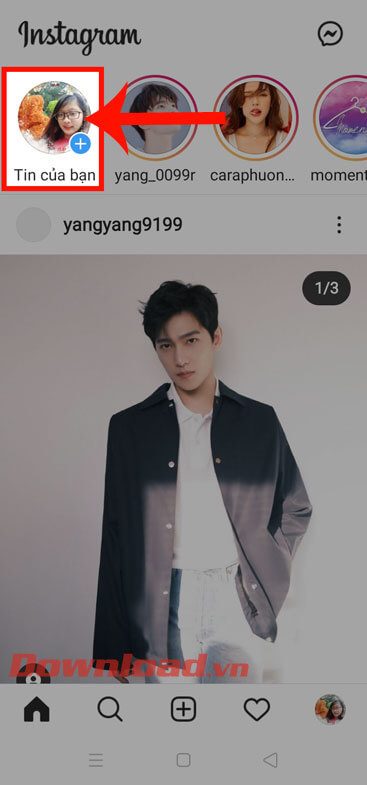 Nhấn vào mục Tin của bạn