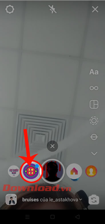 Nhấn vào biểu tượng hiệu ứng Tết Việt 4.0