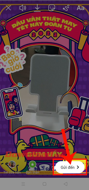 Ấn nút Gửi đến