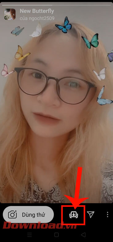 Nhấn vào mũi tên đi xuống