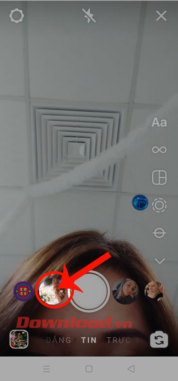 Nhấn vào biểu tượng hiệu ứng 