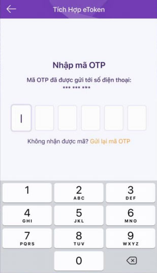 nhập mã OTP