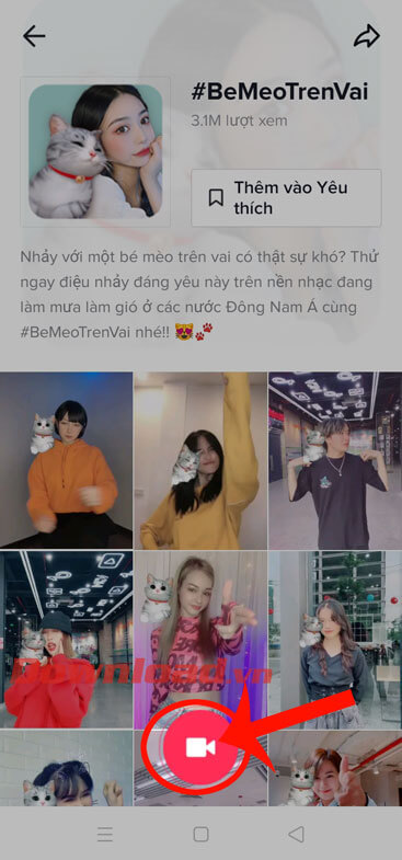 Chạm vào hiệu ứng máy quay