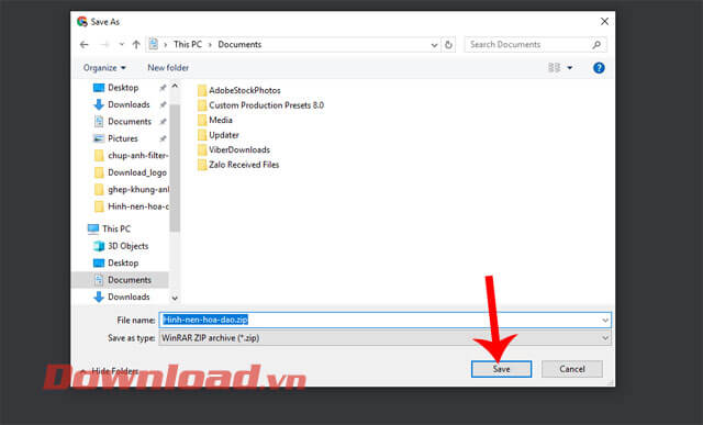 Lưu bộ hình nền về máy tính