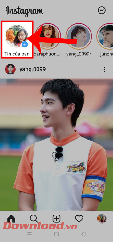 Nhấn vào mục Tin của bạn