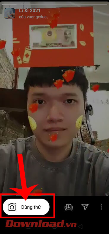 Chạm vào nút Dùng thử