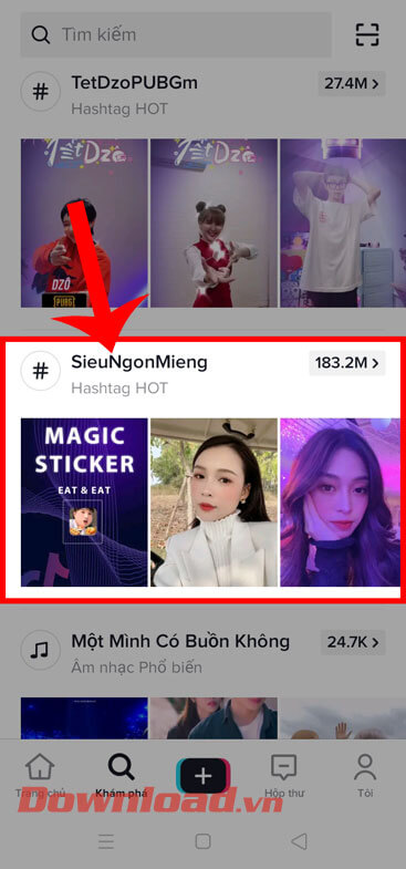 Ấn vào hiệu ứng #SieuNgonMieng