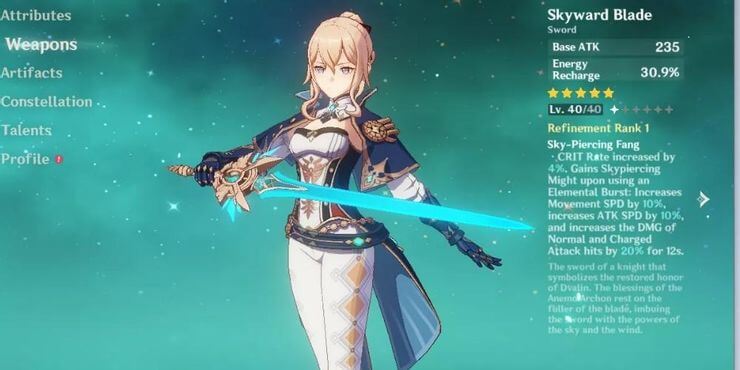 Skyward Blade trong Genshin Impact