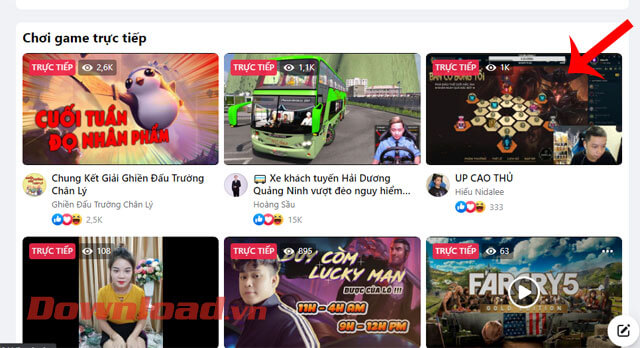 Chọn video game phát trực tiếp