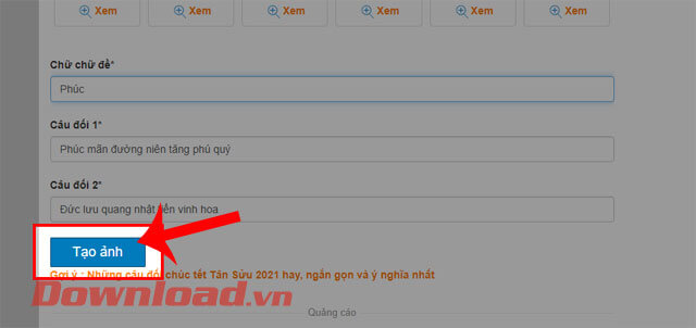 Ấn nút Tạo ảnh