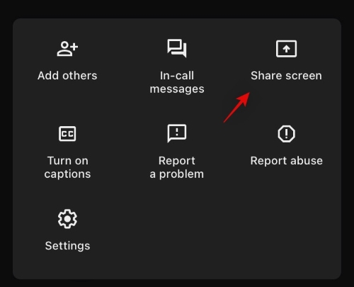 Chọn Share Screen trên Google Meet