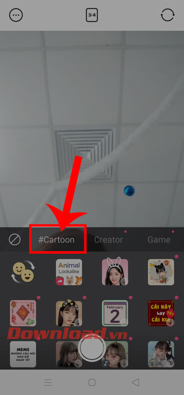 Ấn vào mục CarToon