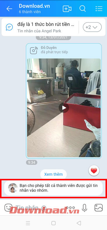 Tất cả gửi tin nhắn