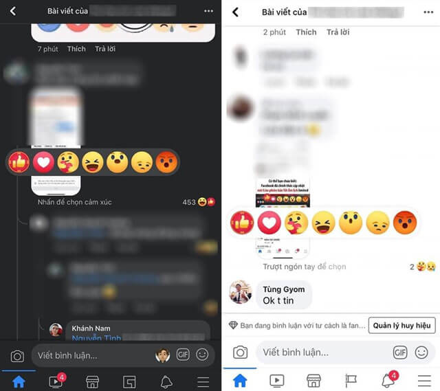 Thả nút Like màu đỏ