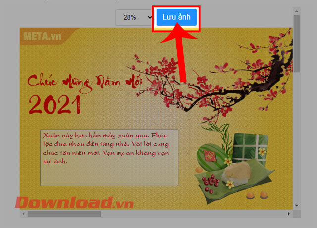 Ấn vào nút Lưu ảnh