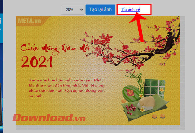 Nhấn vào nút Tải ảnh về