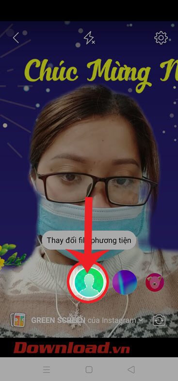 Chạm vào nút hình tròn