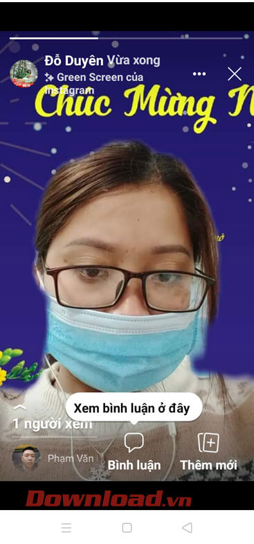 Hình ảnh đã được đăng lên Story Facebook